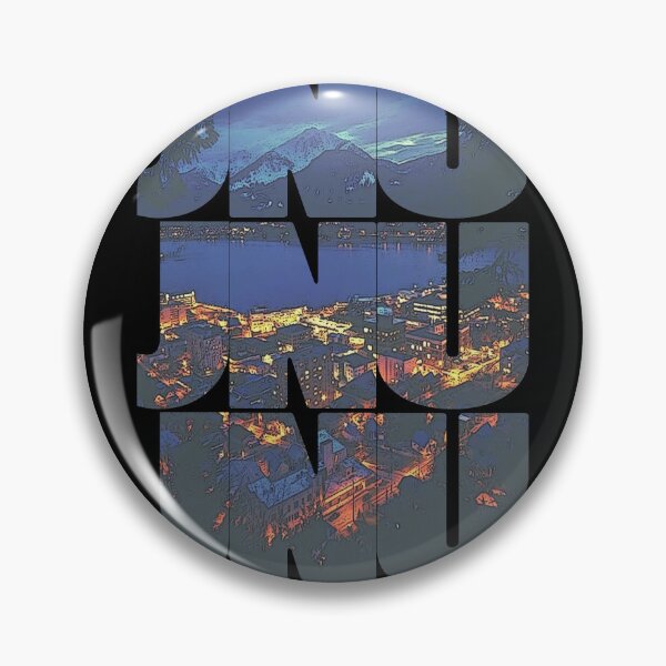 Item preview, Juneau, Alaska JNU Night Cityscape Repeating Pattern designed and sold by CrabbyLobster.