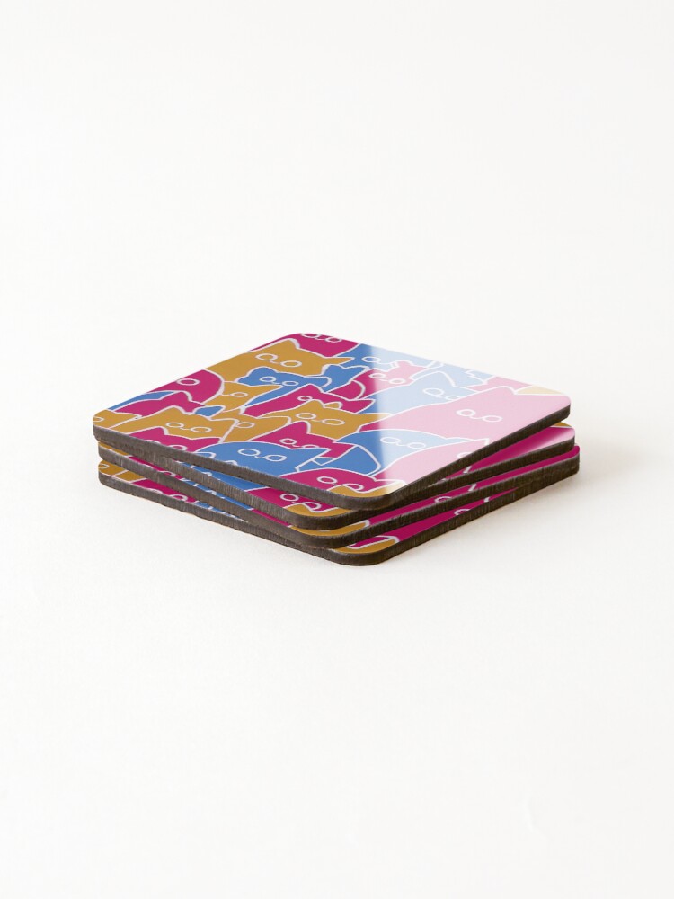 Thumbnail 4 of 5, Coasters (Set of 4), Colorful cats designed and sold by Tim-Ries.