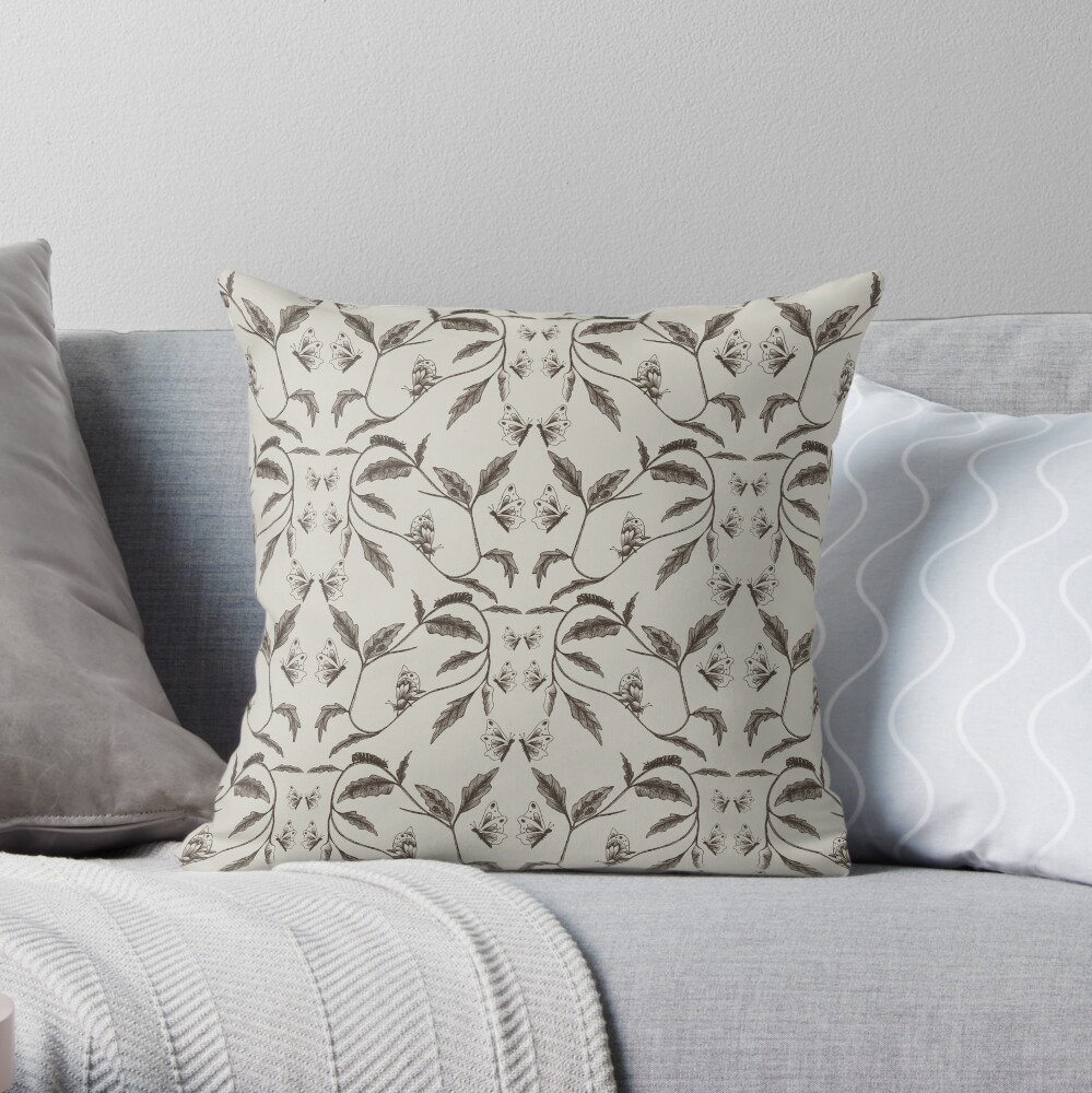 Life-Cycle of a Butterfly Throw Pillow