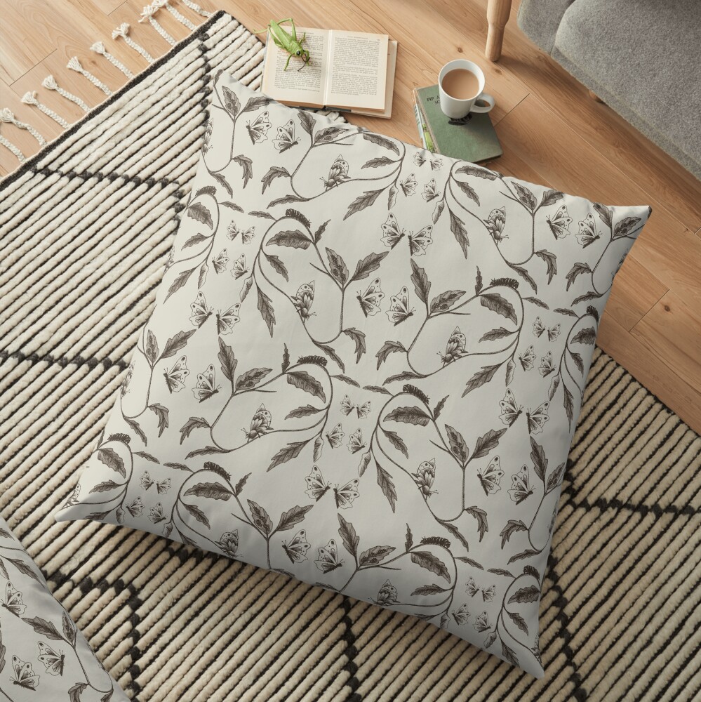 Life-Cycle of a Butterfly Floor Pillow