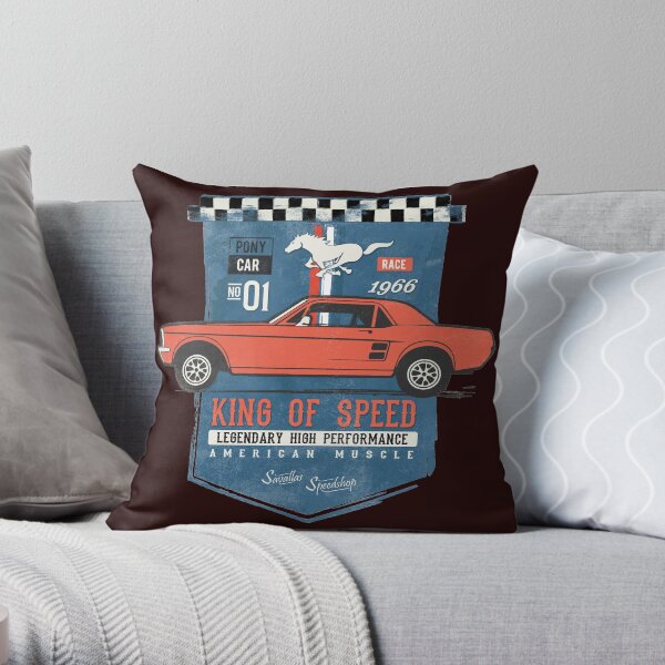 Ford Mustang - King of Speed Throw Pillow