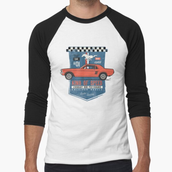 Ford Mustang - King of Speed Baseball ¾ Sleeve T-Shirt