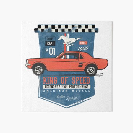 Ford Mustang - King of Speed Art Board Print