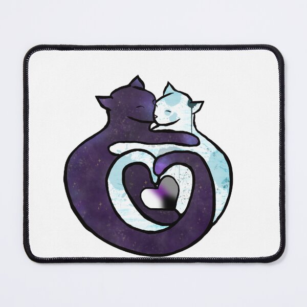 Item preview, Demisexual Stars and Sea: galaxy and water cuddling cats designed and sold by SepiaWinchester.