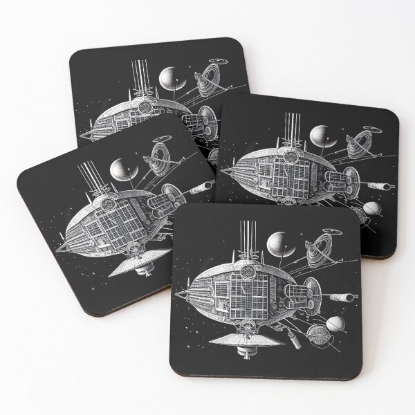 Item preview, Diagrammatic Drawing of Imaginary Space Craft, Black and White designed and sold by factory88.