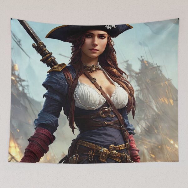 Item preview, Pirate swashbuckler fantasy art, digital art, AI generated designed and sold by Midnight-Hour.