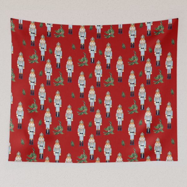 Item preview, Vintage Christmas Blue Nutcrackers on Red designed and sold by silviaol.