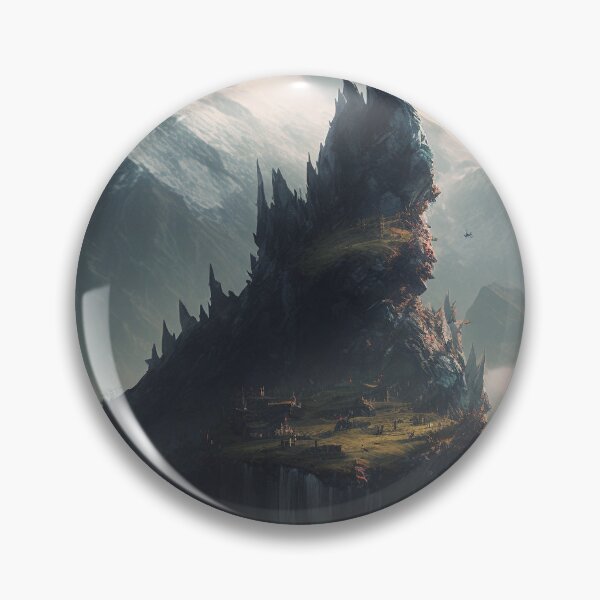 Item preview, Fantasy Mountain Peak with Dragon designed and sold by ArcaneVisions.