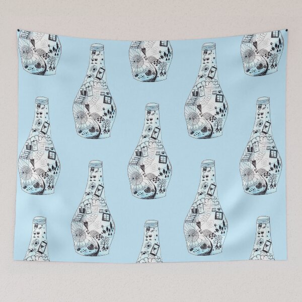 Item preview, Must be an answer in one of these bottles - blue designed and sold by JenPolegattoArt.