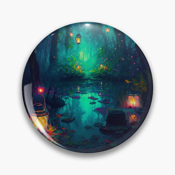 Artikelvorschau, Laternen in einem Sumpf entworfen und verkauft von ArtMadeByAI.