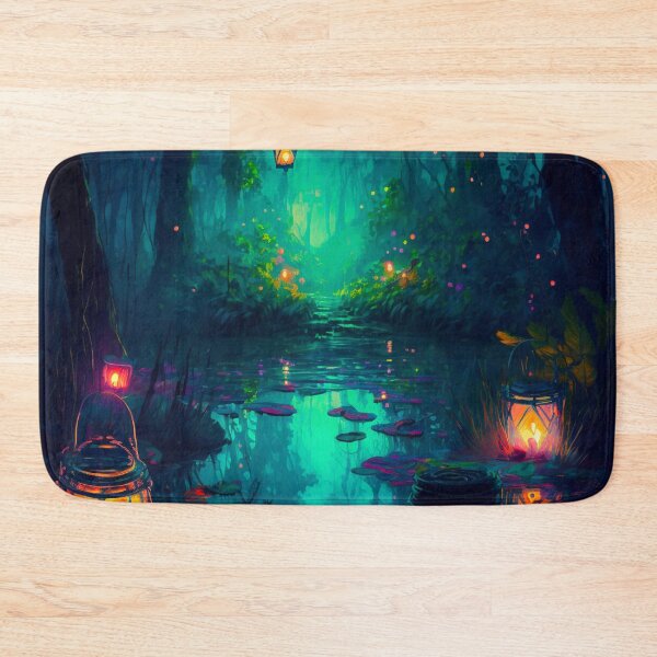 Item preview, Lanterns in a Swamp designed and sold by ArtMadeByAI.
