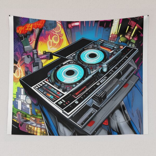 Item preview, Wheels of Steel- Turntables Comic book Style designed and sold by Gemini Maison Print.