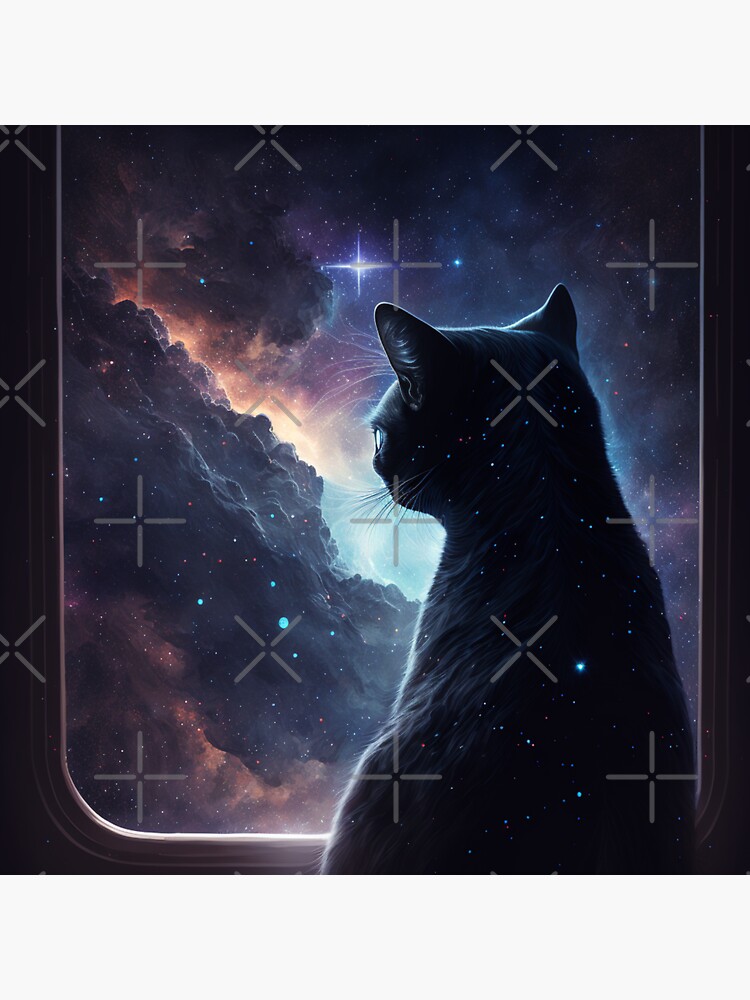 Black Cat Constellation Sticker