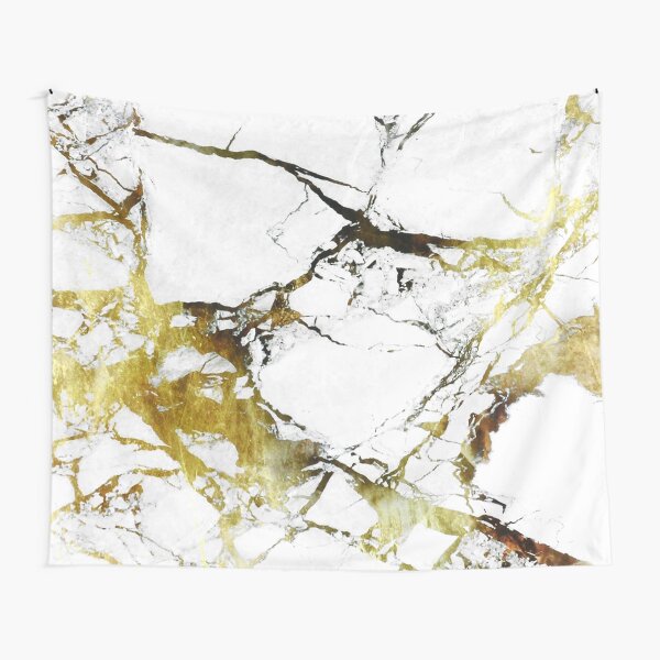 Gold-White Marble Impress Tapestry