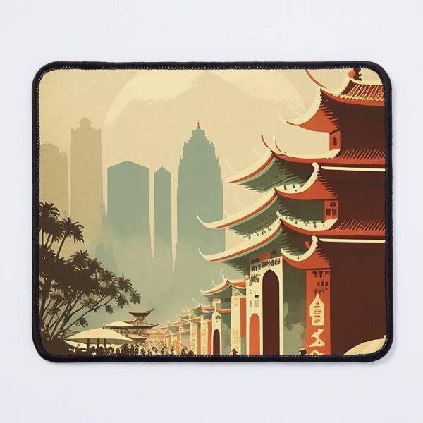 Item preview, Brunei Streetscape Vintage Travel Art Poster designed and sold by OldTravelArt.