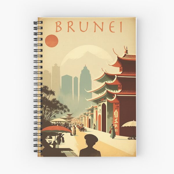 Item preview, Brunei Streetscape Vintage Travel Art Poster designed and sold by OldTravelArt.