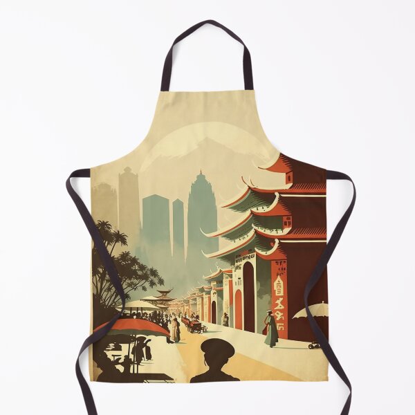 Item preview, Brunei Streetscape Vintage Travel Art Poster designed and sold by OldTravelArt.
