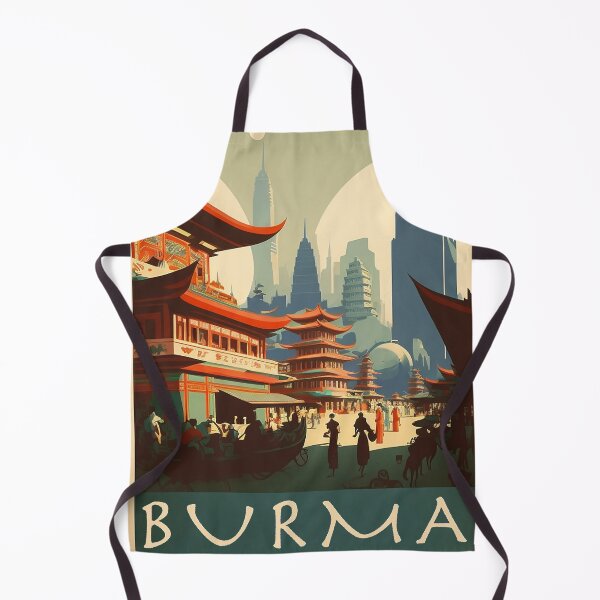 Item preview, Burma Vintage Travel Art Poster designed and sold by OldTravelArt.
