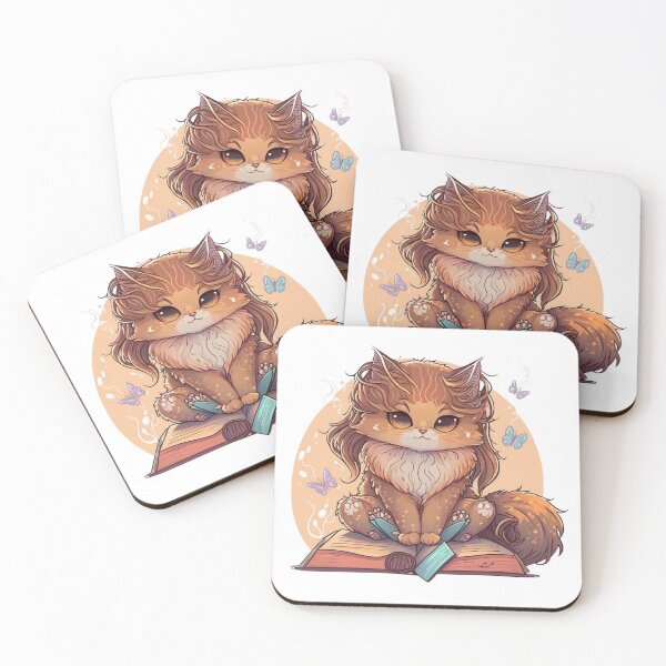 Item preview, Bookworm Cat designed and sold by Cute Critters Stickers.