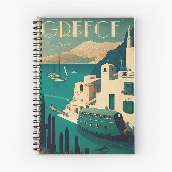 Item preview, Greece Coastal Town Vintage Travel Art Poster designed and sold by OldTravelArt.