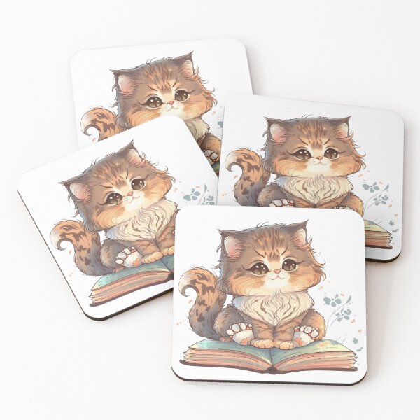 Item preview, Bookworm Kitty Cat designed and sold by Cute Critters Stickers.