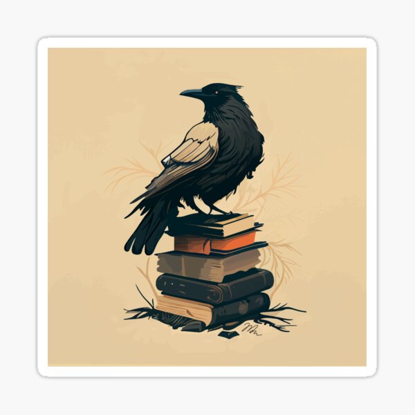 Item preview, Crow on Books designed and sold by mabelmaid.