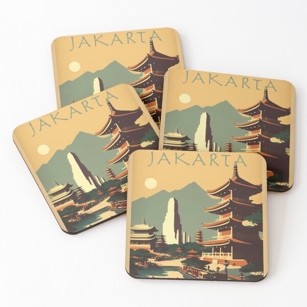 Item preview, Jakarta Vintage Travel Art Poster designed and sold by OldTravelArt.