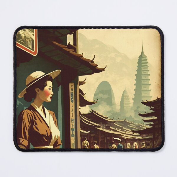 Item preview, Laos Woman Vintage Travel Art Poster designed and sold by OldTravelArt.