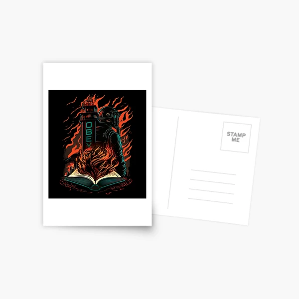 Fahrenheit 451, 1984, ray bradbury, fahrenheit, 451, françois truffaut,  vintage, fire, françois truffaut, quote, fahrenheit 451 quotes, ray bradbury  quote, ray bradbury quotes, ray bradbury books Postcard for Sale by  Atlantee