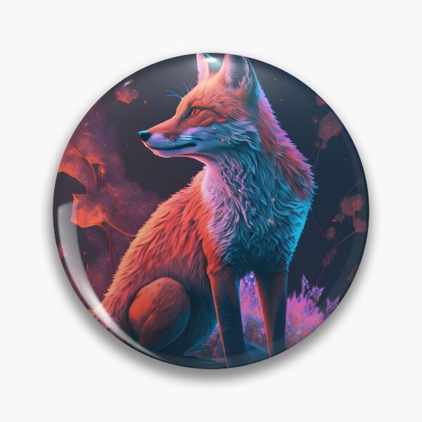 Item preview, Red Fox in Nature - Blue, Orange and Pink tone designed and sold by ElevenVoid.