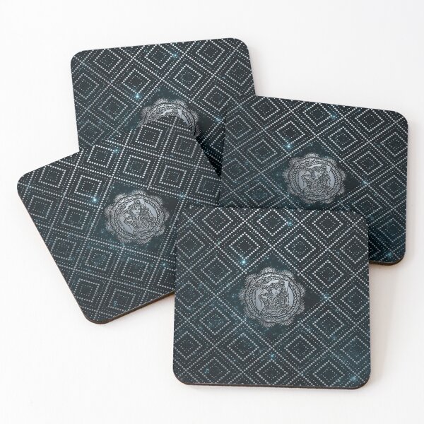 Item preview, Aquarius Zodiac Silver Embossed on the Star sky designed and sold by k9printart.