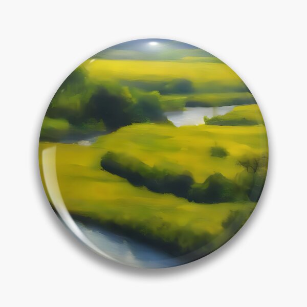 Item preview, River Landscape Oil Painting Digital Art designed and sold by artsandprintsco.