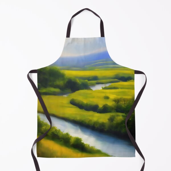 Item preview, River Landscape Oil Painting Digital Art designed and sold by artsandprintsco.