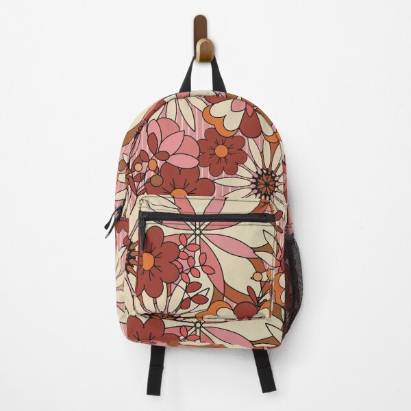 Item preview, Funky Retro 70s Pink and Orange Floral designed and sold by LaBellCreative.