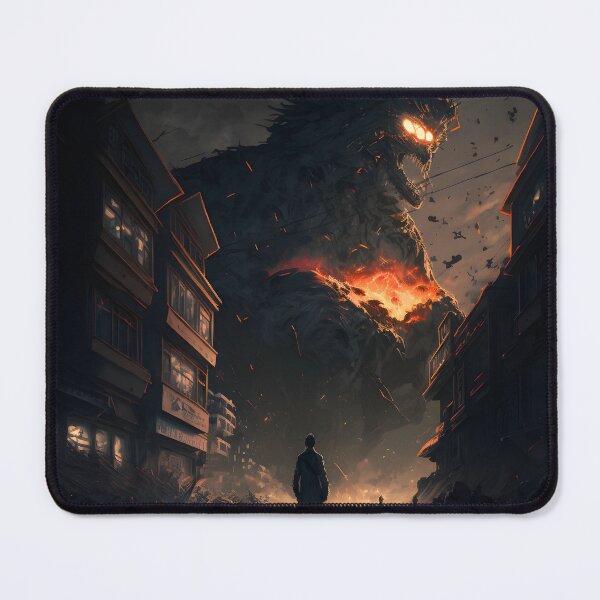 Item preview, Anime Survival of the Fittest Confident Man in a Destroyed City vs Reptilian monster designed and sold by ElevenVoid.