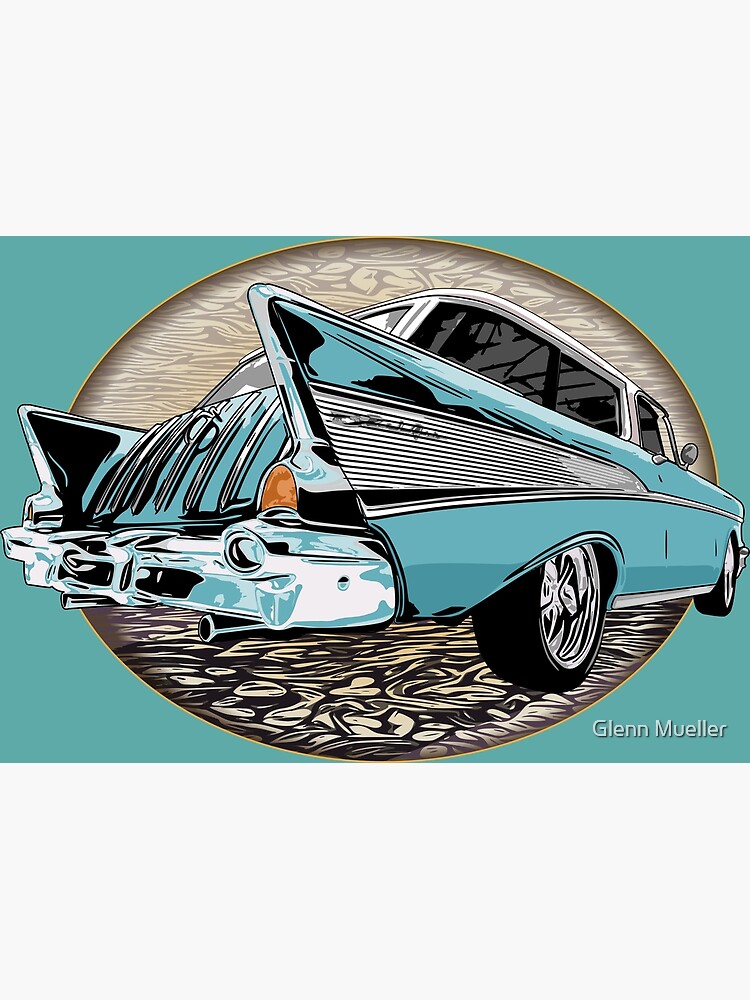 Disover Blue 57 Chevy Nomad Premium Matte Vertical Poster