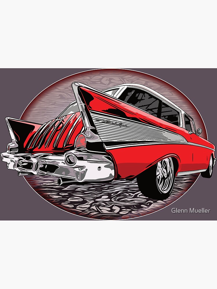 Disover Red 57 Chevy Nomad Premium Matte Vertical Poster