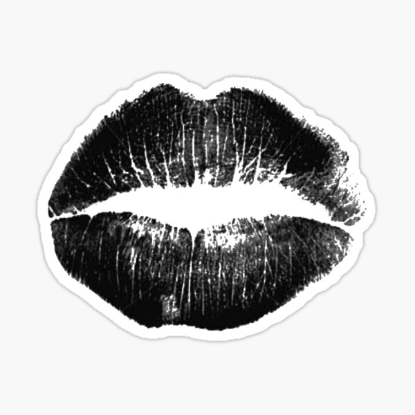 Lèvres noires avec rouge à lèvres | mode Sticker