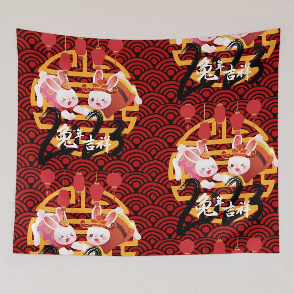 Item preview, Year of rabbit with Chinese background  designed and sold by GREENTAGs.