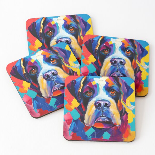 Item preview, multi-coloured abstract dog designed and sold by David-Howells.