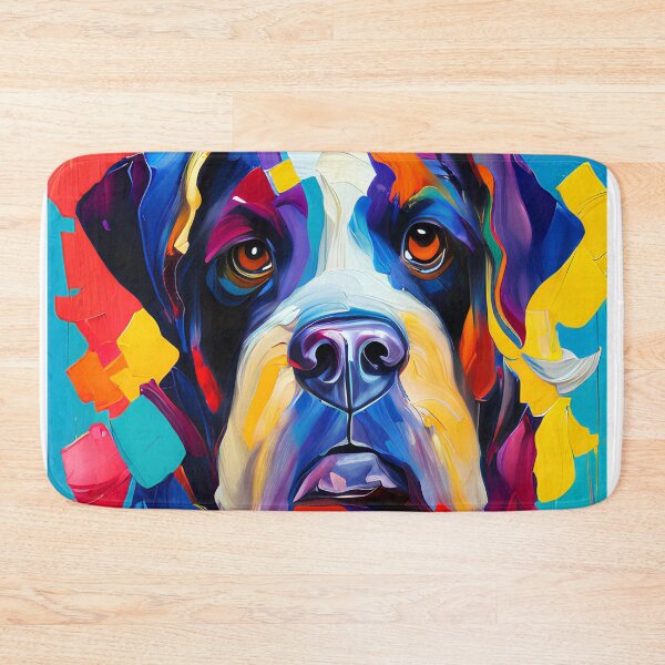 Item preview, multi-coloured abstract dog designed and sold by David-Howells.
