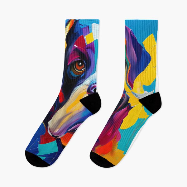 Item preview, multi-coloured abstract dog designed and sold by David-Howells.