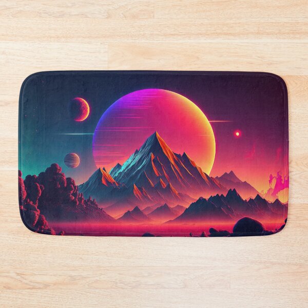 Item preview, Vibrant Vista: A Retrowave Tribute to the Beauty of the Mountain Sunset designed and sold by Mullet Monkey.
