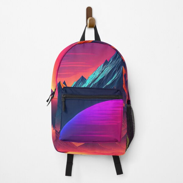 Item preview, Vibrant Vista: A Retrowave Tribute to the Beauty of the Mountain Sunset designed and sold by Mullet Monkey.