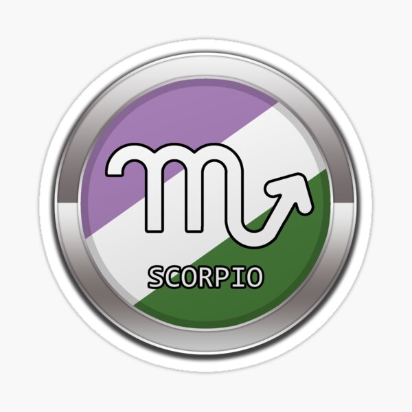 Scorpio Zodiac Symbol in Genderqueer Pride Flag Colors Horoscope Sticker