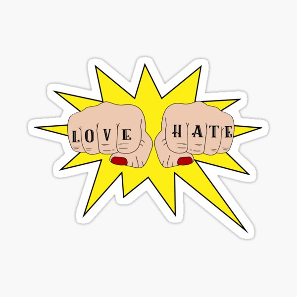 Love Hate tattooed knuckles Love Hate tattooed knuckles