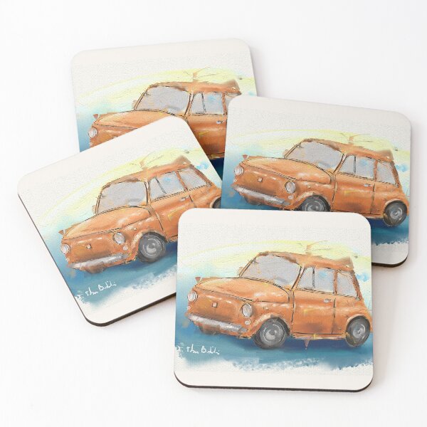 Item preview, Classic Iconic Orange Fiat 500 Loose Painting designed and sold by ibadishi.