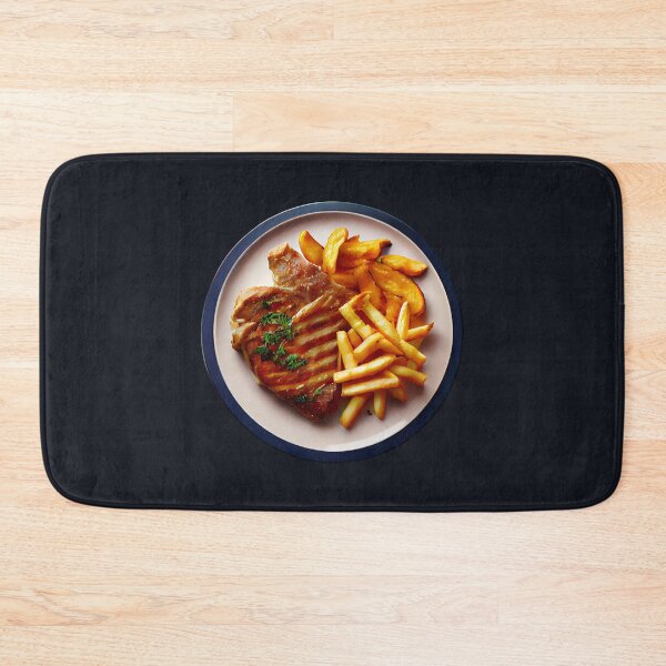 Item preview, Pork Chop and French Fries on a Plate designed and sold by Voyshop.