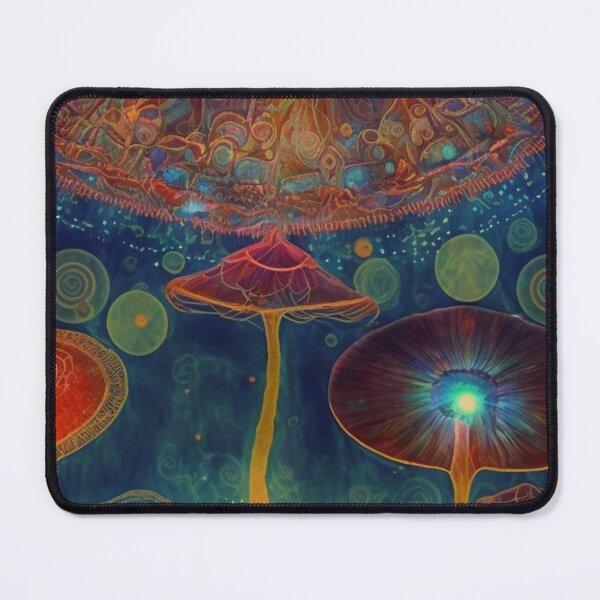 Item preview, Vibrant Neon Psychedelic mushrooms, psilocybin CUBENSiS designed and sold by The Oracle of Surrealism Sublime Consciousness.