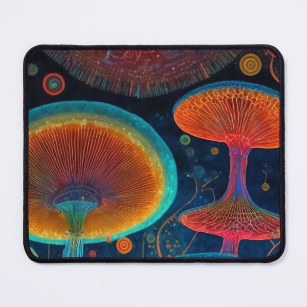 Item preview, Vibrant Neon Psychedelic mushrooms, psilocybin CUBENSiS designed and sold by The Oracle of Surrealism Sublime Consciousness.